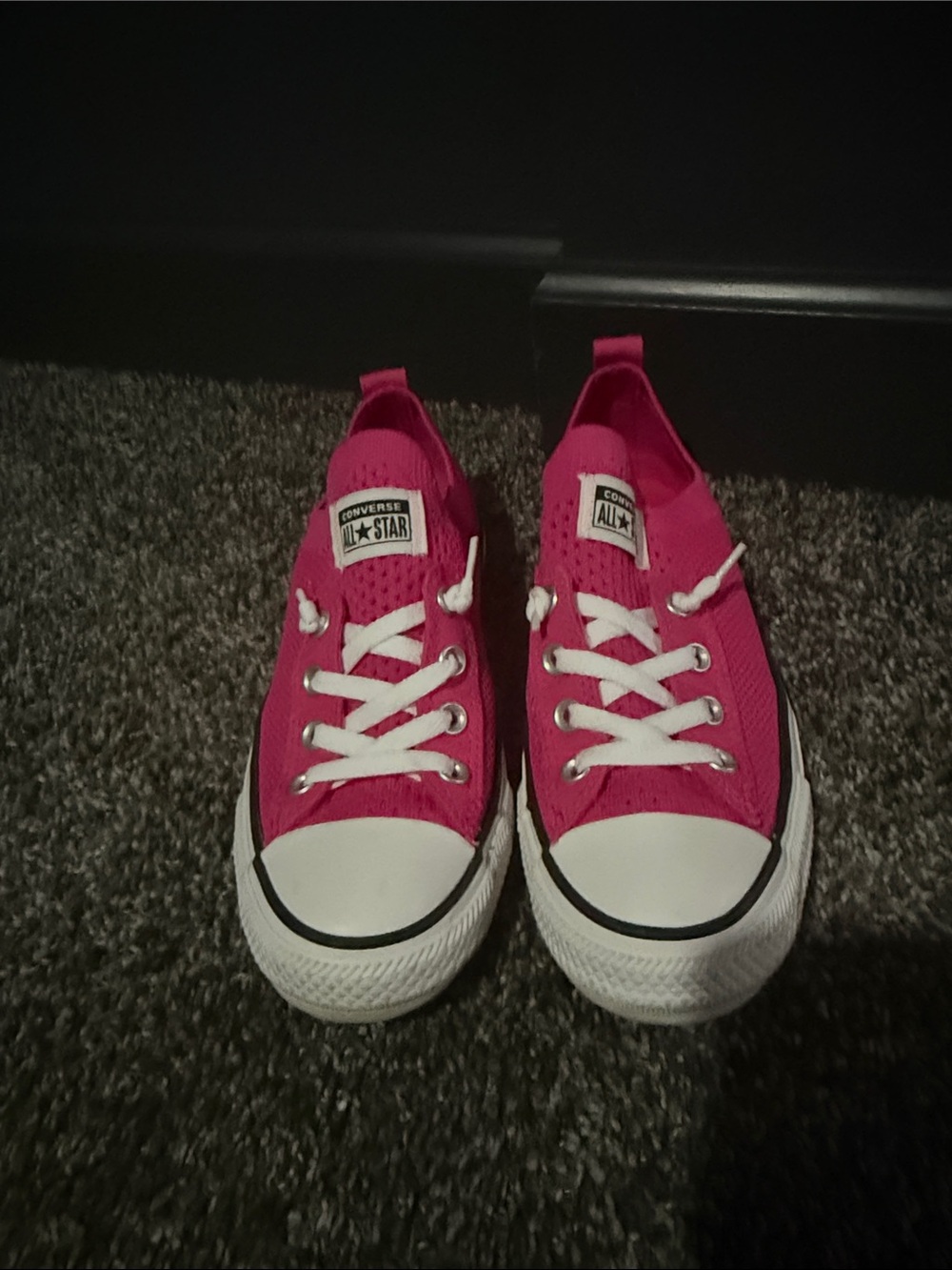 Converse Low Top Sneakers - Hot Pink & White - Picture 2 of 7